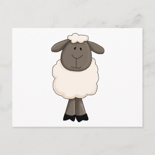 Schattig schaap ooievaar briefkaart (Voorkant)