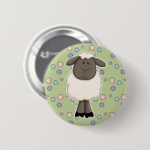 Schattig schaap ooievaar ronde button 5,7 cm (Voorkant /achterkant)