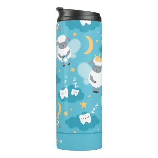 Schattig Schaap Tand Fairy Tandarts Hygiënist Thermosbeker (Geroteerd rechts)