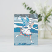 Schattig schaatsen Fairy Blauw Rood Wit Jurk Briefkaart (Staand voorkant)