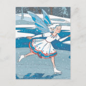 Schattig schaatsen Fairy Blauw Rood Wit Jurk Briefkaart (Voorkant)