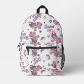 Schattig Schaatsmeisje Eenhoorn Roller Schaats Pat Bedrukte Rugzak (Voorkant)