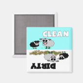 Schattig Schapen Schoon/Vuile Vaatwasser Magneet (Voorkant / Achterkant)