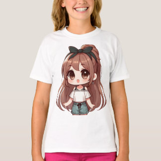 Schattig schattig Cartoon meisje T-shirt
