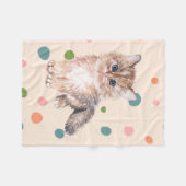 Schattig schattig kat Meow kitten polka stipt roze Fleece Deken (Voorkant (Horizontaal))