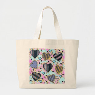 Schattig, schattig, kleurrijke tekening grote tote bag