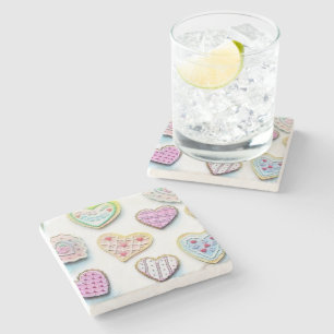 Schattig, schattig, kleurrijke tekening stenen onderzetter