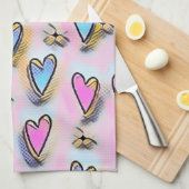 Schattig, schattig, kleurrijke tekening theedoek (Quarter Fold)