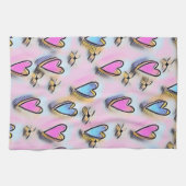 Schattig, schattig, kleurrijke tekening theedoek (Horizontaal)