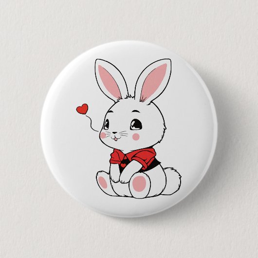 Schattig schattig konijn ronde button 5,7 cm (Voorkant)