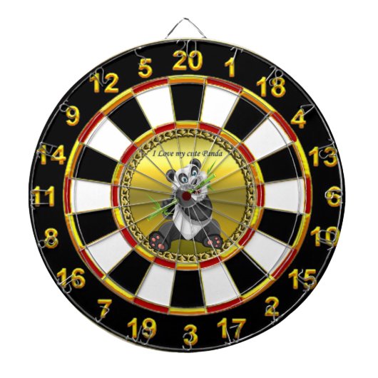 Schattig schattig panda-beer dat bamboe evergreen dartbord (Voorkant)