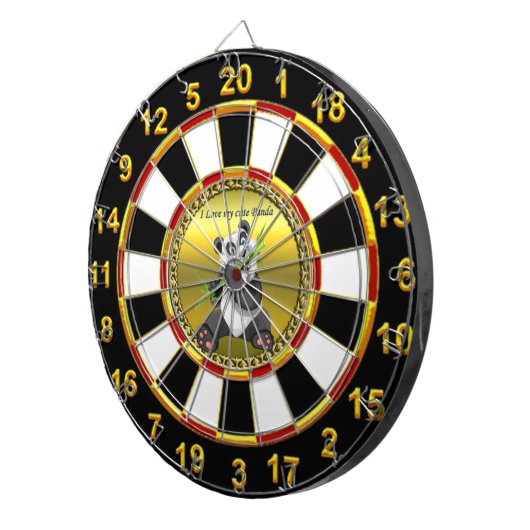 Schattig schattig panda-beer dat bamboe evergreen dartbord (Voorkant Rechts)