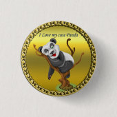 Schattig schattig panda-beer dat in een boom slaap ronde button 3,2 cm (Voorkant)