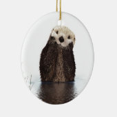 Schattig Schattig pluizig otter dier Keramisch Ornament (Rechts)