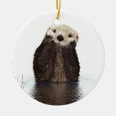Schattig Schattig pluizig otter dier Keramisch Ornament (Voorkant)