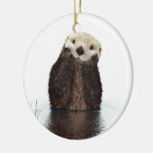 Schattig Schattig pluizig otter dier Keramisch Ornament (Links)