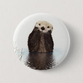 Schattig Schattig pluizig otter dier Ronde Button 5,7 Cm (Voorkant)