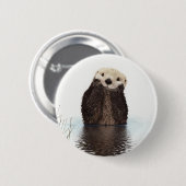 Schattig Schattig pluizig otter dier Ronde Button 5,7 Cm (Voorkant /achterkant)