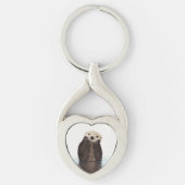 Schattig Schattig pluizig otter dier Sleutelhanger (Voorkant)