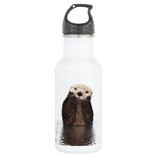 Schattig Schattig pluizig otter dier Waterfles (Voorkant)