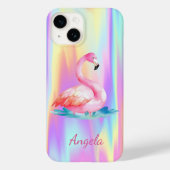 Schattig Schattig Roze Flamingo's Holografisch Case-Mate iPhone Case (Achterkant)