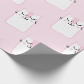 Schattig Schattig Roze Wit Katten Kittens Patroon  Cadeaupapier (Hoek)