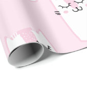 Schattig Schattig Roze Wit Katten Kittens Patroon  Cadeaupapier (Rol Hoek)