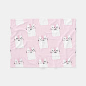 Schattig Schattig Roze Wit Katten Kittens Patroon  Fleece Deken (Voorkant (Horizontaal))