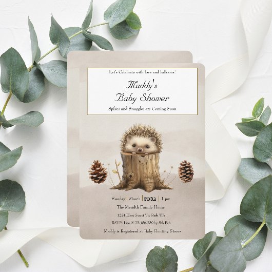 Schattig Schattige Baby Hedgehog-Baby shower Kaart