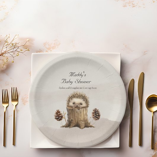 Schattig Schattige Baby Hedgehog-Baby shower Papieren Bordje