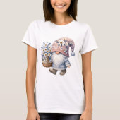 Schattig Schattige Daisy Flower Gnome Vrouwen T-shirt (Voorkant)