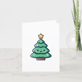 Schattig Schattige kerstboomkarakter Feestdagen Kaart