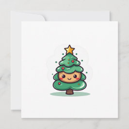 Schattig Schattige kerstboomkarakter Feestdagenkaart