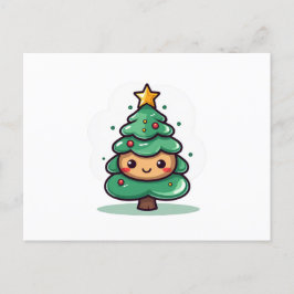Schattig Schattige kerstboomkarakter Feestdagenkaart