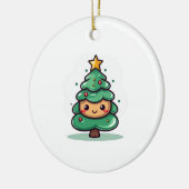 Schattig Schattige kerstboomkarakter Keramisch Ornament (Links)