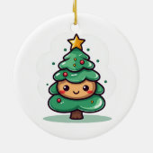 Schattig Schattige kerstboomkarakter Keramisch Ornament (Achterkant)
