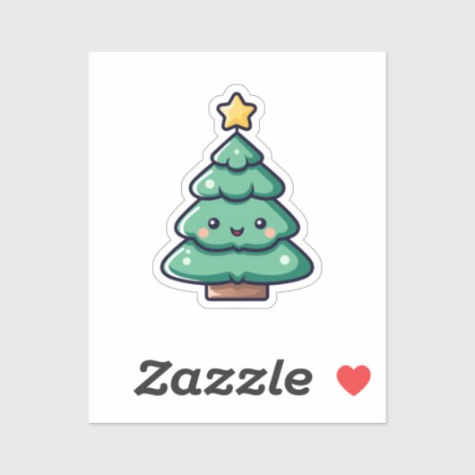 Schattig Schattige kerstboomkarakter Sticker (Vel)