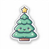 Schattig Schattige kerstboomkarakter Sticker (Voorkant)