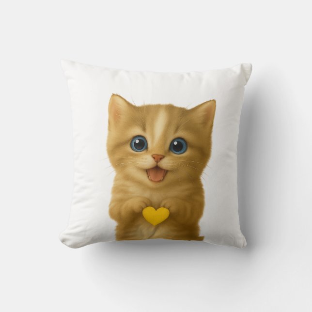 Schattig Schattige kitten denken kussen (Voorkant)