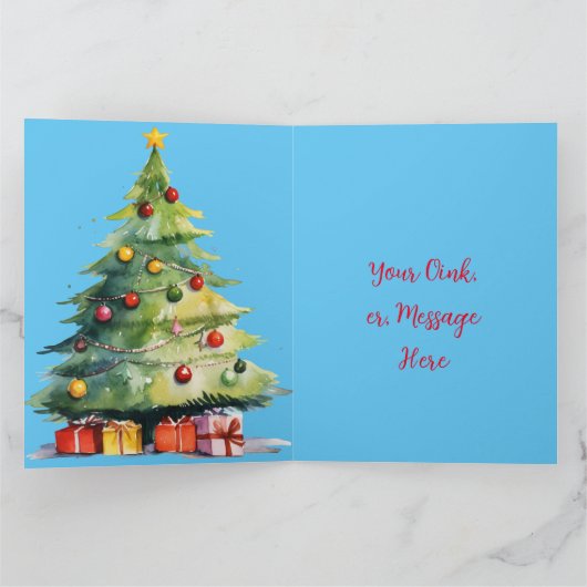 Schattig Schattige klein varken kerst groet Kaart (Binnen)