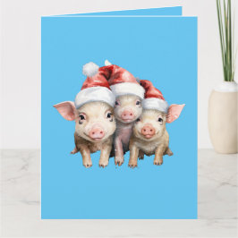 Schattig Schattige klein varken kerst groet Kaart