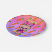 Schattig Schattige konijn met wortelverjaardag reg Papieren Bordje (Gekanteld)