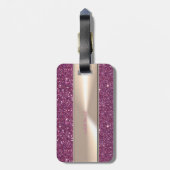 Schattig Schattige roze flamingo op glitterij Bagagelabel (Achterkant verticaal)