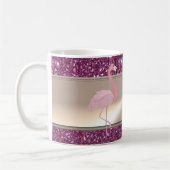 Schattig Schattige roze flamingo op glitterij Koffiemok (Links)