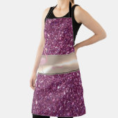 Schattig Schattige roze flamingo op glitterij Schort (Insitu)