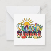 schattig schattige Summertime voegt sentiment toe Notitiekaartje (Voorkant)