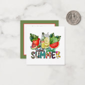 schattig schattige Summertime voegt sentiment toe Notitiekaartje (Voorkant / Achterkant in situ)