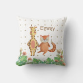 schattig schattige waterverf safari-kwekerij perso kussen (Voorkant)