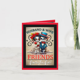 Schattig Schedel Suiker Liefdespaar Bedankkaart