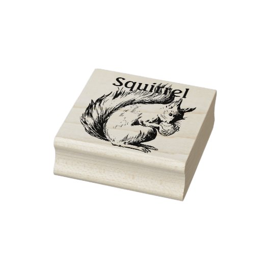 Schattig Schets van een Eekhoorn met Nut Rubberstempel (Stempel)